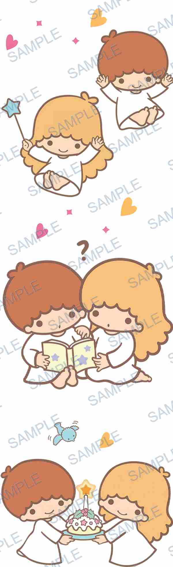 little twin stars, sanrio, stars, hearts, wand Pen Wrap design P-18443