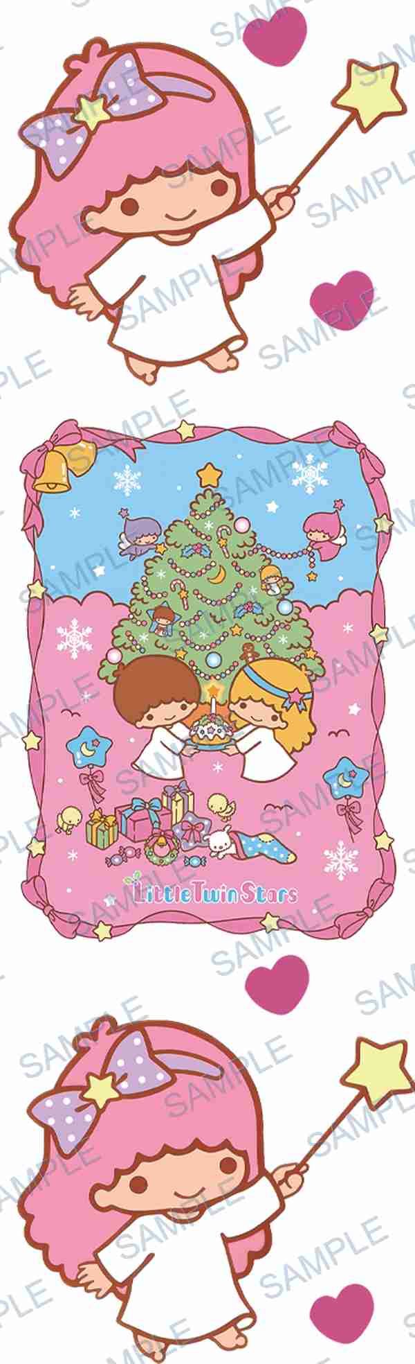 little twin stars, sanrio, christmas tree, gifts, cake Pen Wrap design P-18485