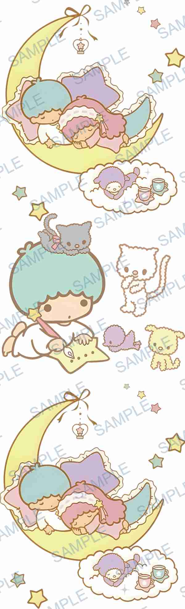 little twin stars, sanrio, moon, stars, clouds Pen Wrap design P-18493