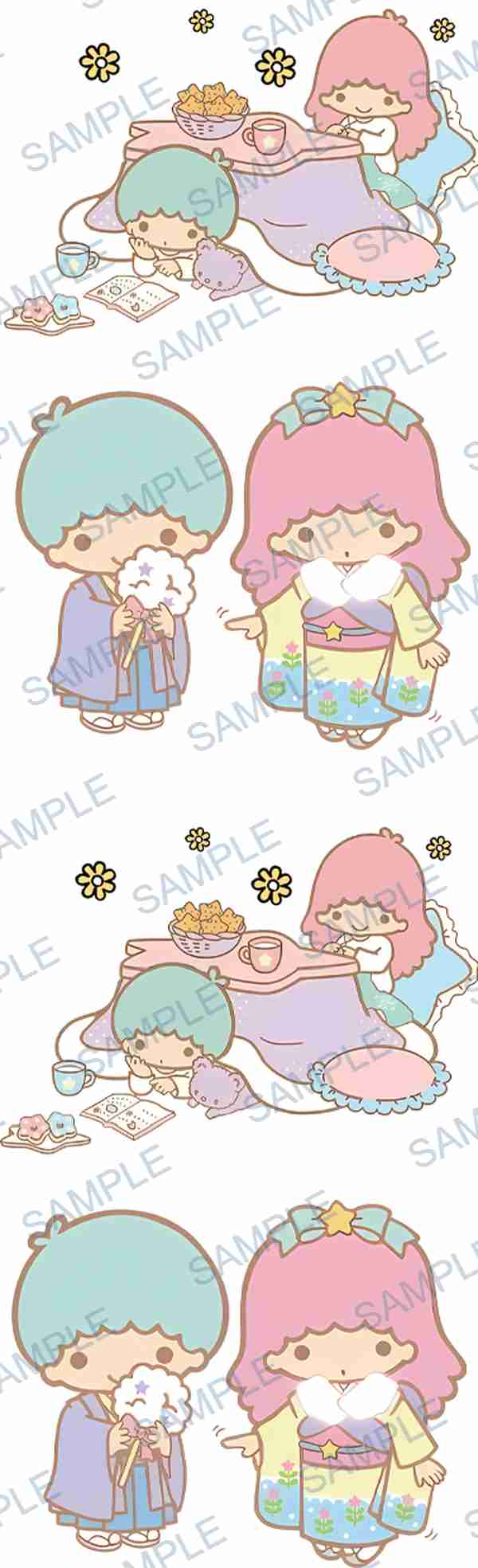 little twin stars, sanrio, table, food, drink Pen Wrap design P-18496