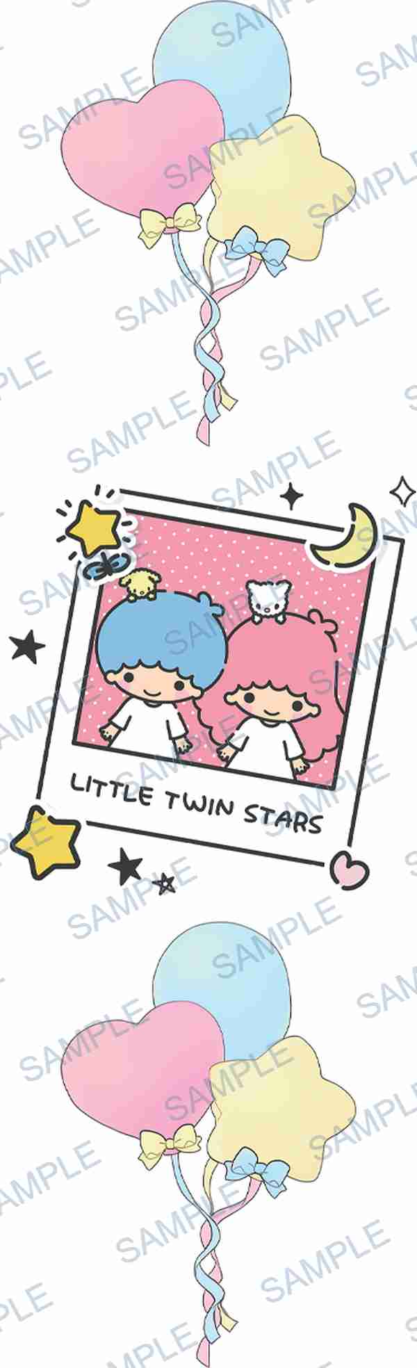 little twin stars, sanrio, balloons, heart balloon, star balloon Pen Wrap design P-18497