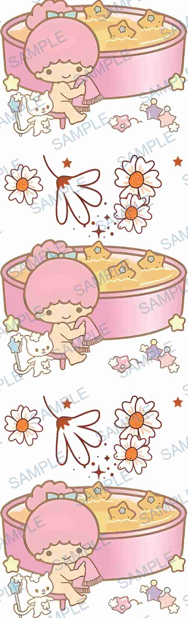 little twin stars, sanrio, cat, bathtub, stars Pen Wrap design P-18499