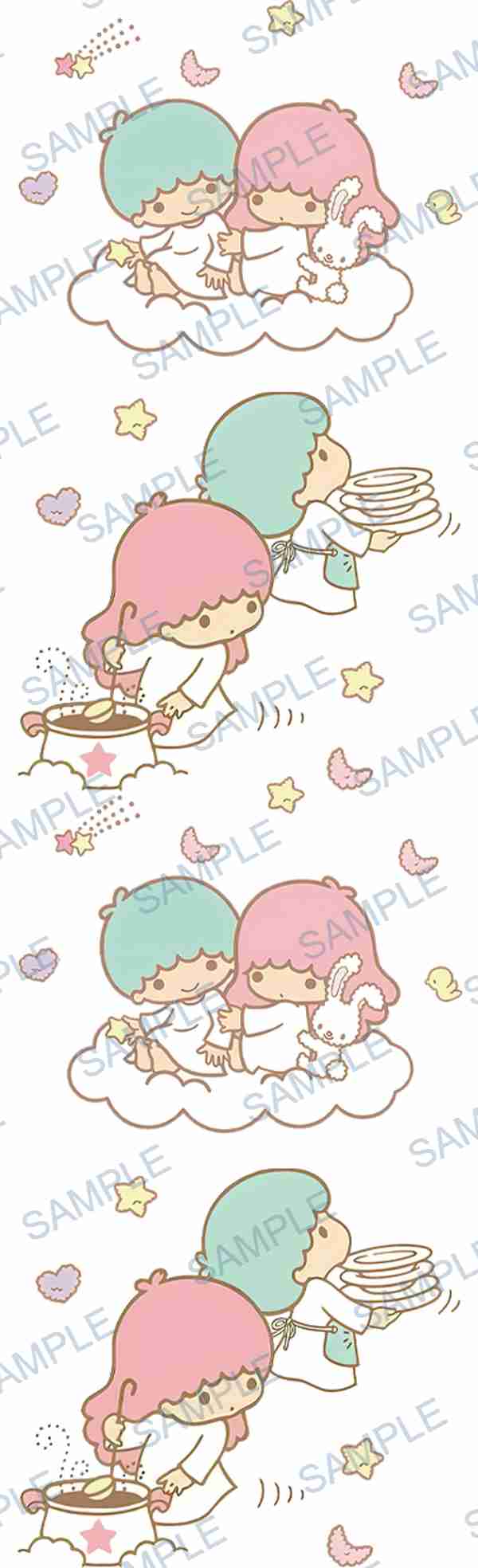 kiki, lala, sanrio, clouds, stars Pen Wrap design P-18502