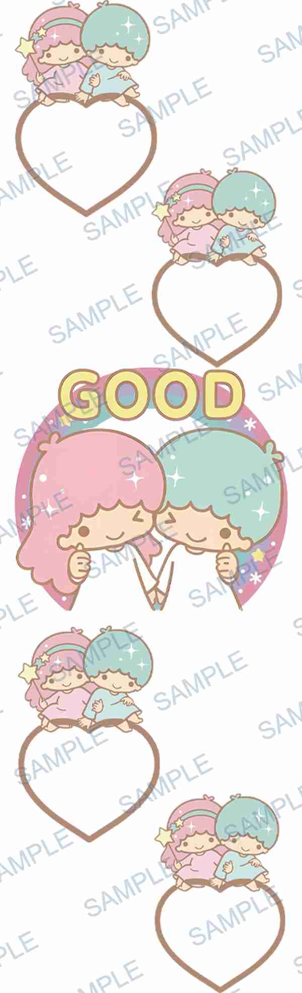little twin stars, sanrio, heart, rainbow, text Pen Wrap design P-18505
