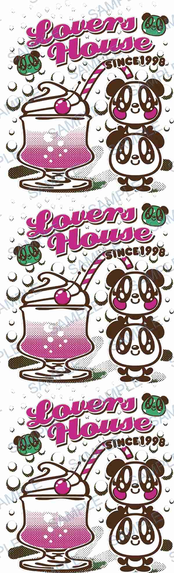 panda, drink, straw, cherry, text Pen Wrap design P-18521