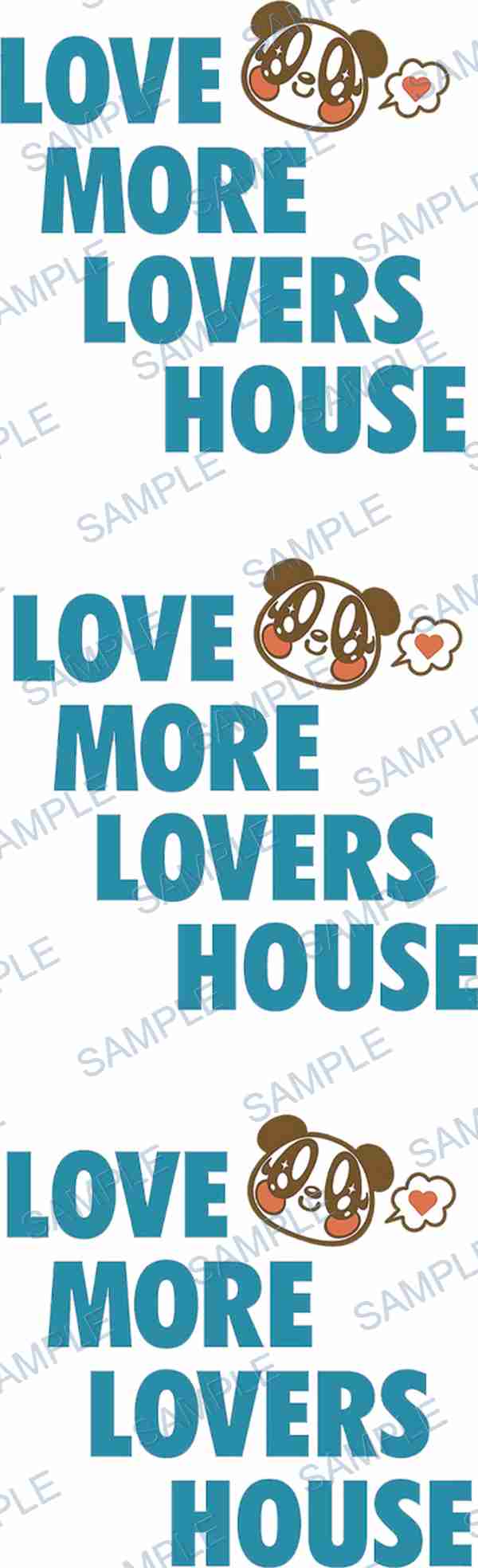 text, panda, heart, teal, brown Pen Wrap design P-18527
