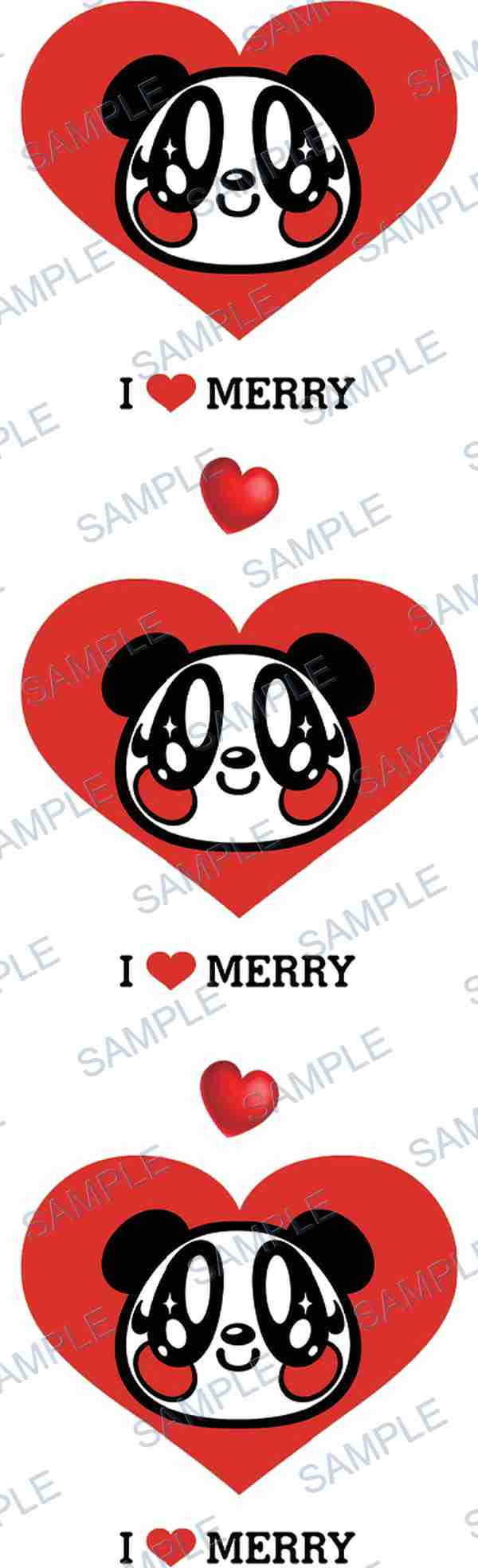 panda, heart, text, panda face, red Pen Wrap design P-18530