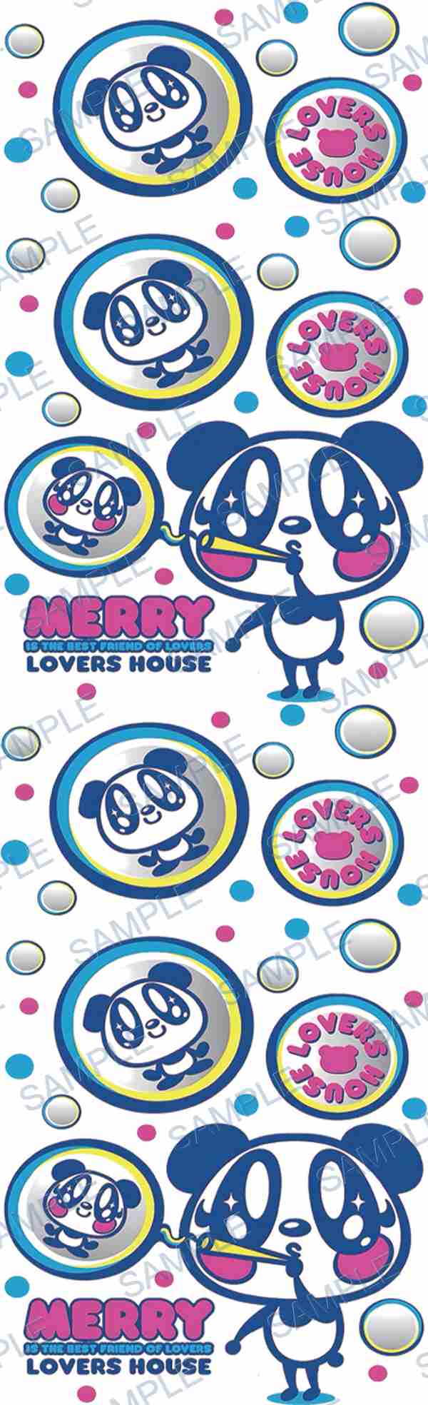panda, bubbles, text, lovers house, merry Pen Wrap design P-18532