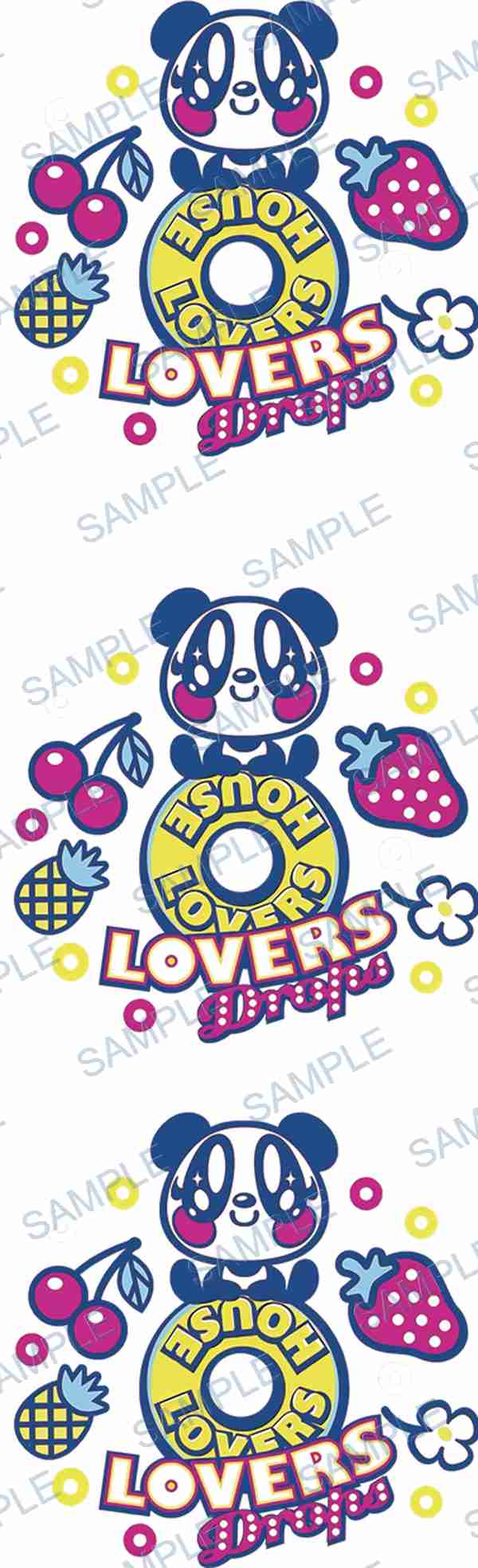panda, strawberry, cherries, pineapple, flower Pen Wrap design P-18536