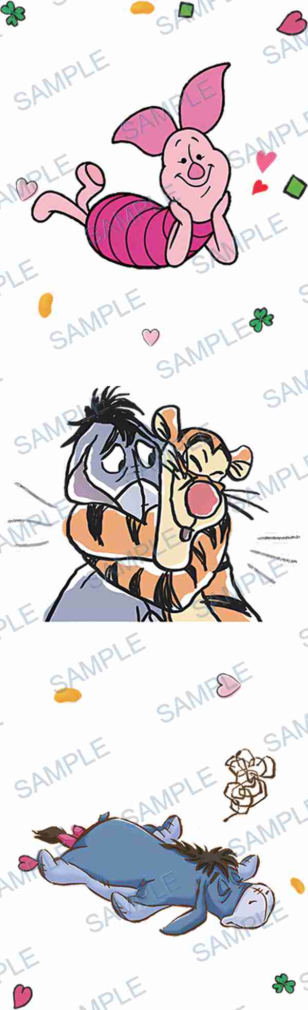 piglet, eeyore, tigger, disney, hearts Pen Wrap design P-18611