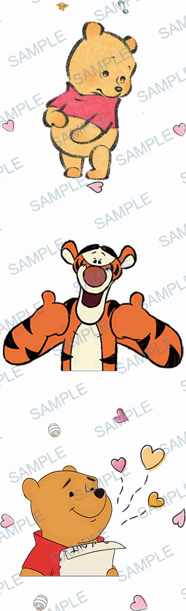 winnie the pooh, tigger, disney, hearts, music note Pen Wrap design P-18620
