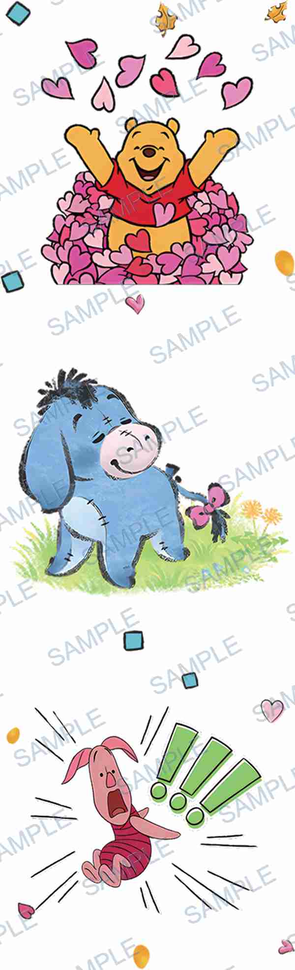 winnie the pooh, eeyore, piglet, disney, hearts Pen Wrap design P-18626