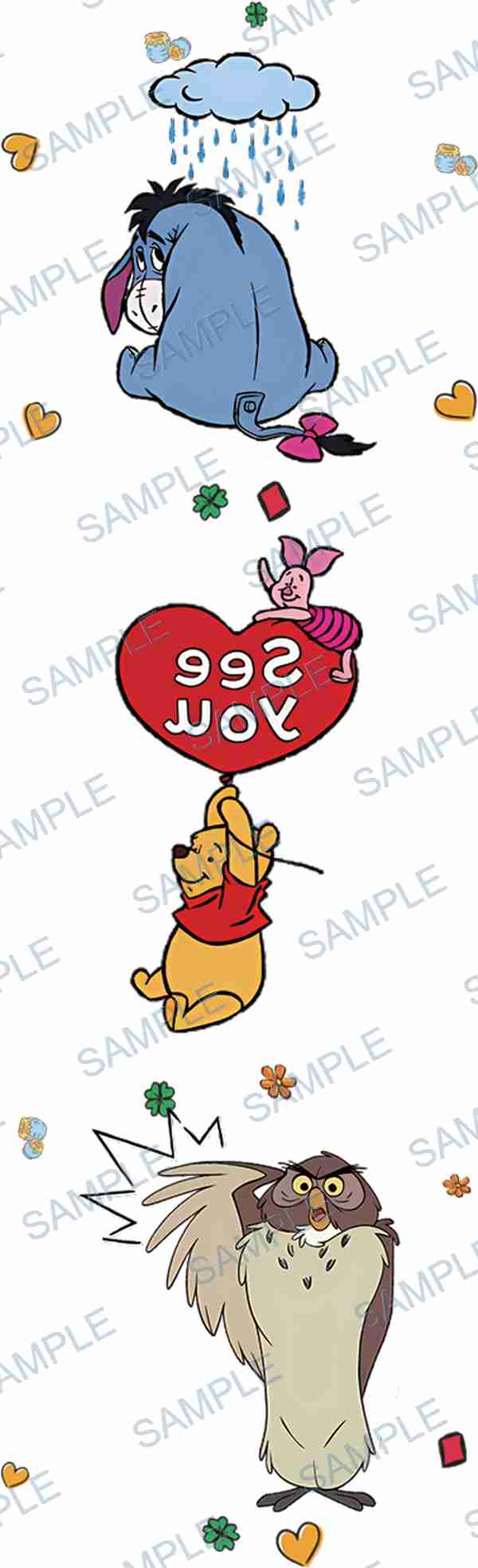 eeyore, piglet, winnie the pooh, owl, disney Pen Wrap design P-18633