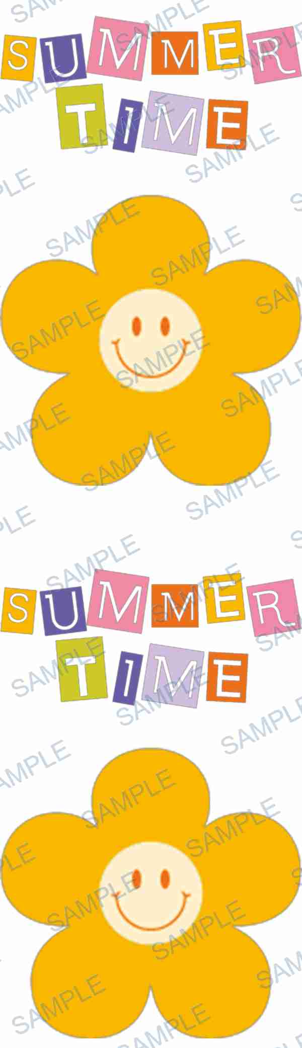 text, flower, smiley face, yellow, purple P-409