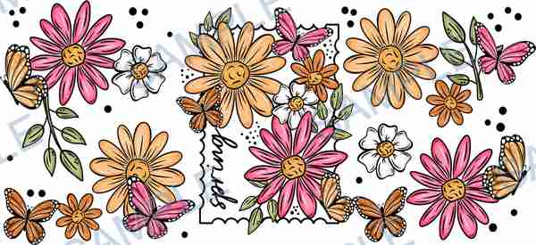 flower, butterfly, leaves, spring, dots Cup Wrap design T-10310