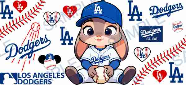 judy hopps, los angeles dodgers, disney, mlb, baseball Cup Wrap design T-11527