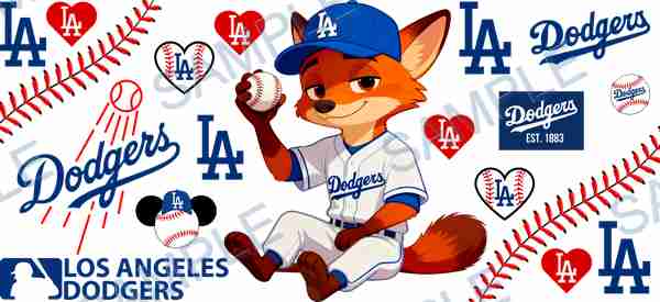 los angeles dodgers, mlb, fox, baseball, baseball bat Cup Wrap design T-11528