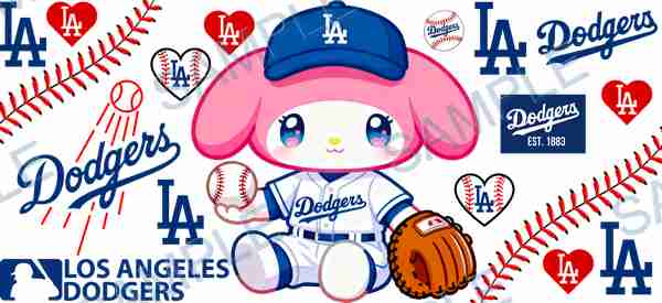 my melody, los angeles dodgers, sanrio, mlb, baseball Cup Wrap design T-11532