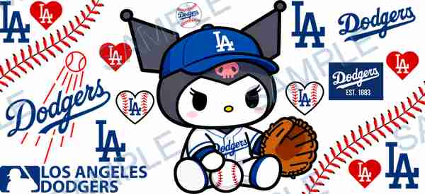kuromi, los angeles dodgers, sanrio, mlb, baseball Cup Wrap design T-11534