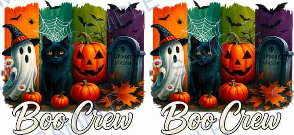 ghost, black cat, pumpkin, witch hat, spider web Cup Wrap design T-12262