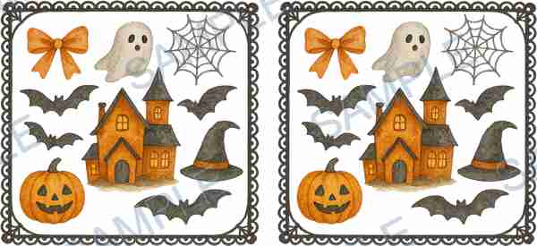 bow, ghost, spider web, bat, haunted house Cup Wrap design T-12281