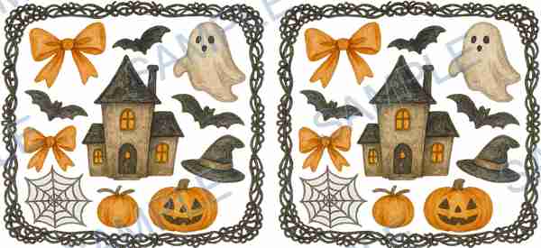 halloween house, ghost, bat, witch hat, pumpkin Cup Wrap design T-12292