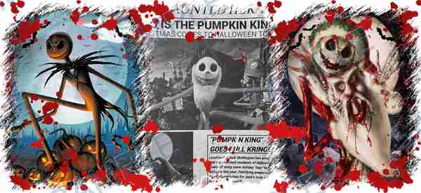 jack skellington, disney, tim burton, pumpkin, newspaper Cup Wrap design T-12329