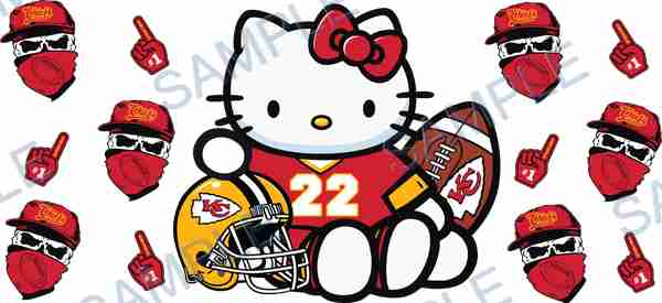 hello kitty, kansas city chiefs, sanrio, nfl, football helmet T-7299