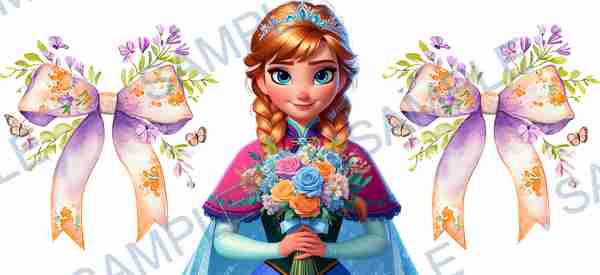 anna, disney, bow, flowers, bouquet Cup Wrap design T-8956