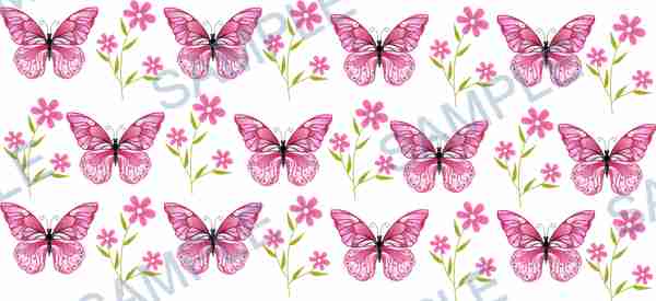 butterfly, flower, plant, pink, purple Cup Wrap design T-8969