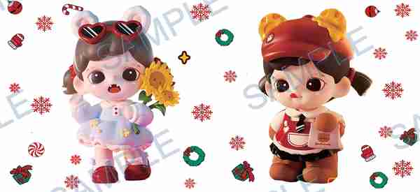 zoraa, doll, sunflower, candy cane, snowflake Cup Wrap design W-10124