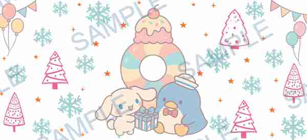 cinnamoroll, tuxedo sam, sanrio, christmas tree, snowflake Cup Wrap design W-10563