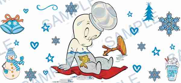 casper the friendly ghost, universal studios, snowman, bells, snowflake Cup Wrap design W-11252