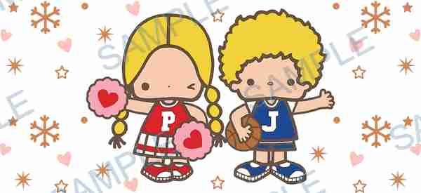 cheerleader, basketball player, pom-poms, basketball, heart Cup Wrap design W-12309