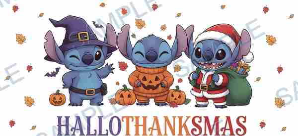 stitch, disney, witch hat, pumpkin, gift bag Cup Wrap design W-14369