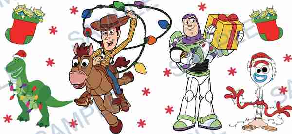 woody, buzz lightyear, rex, bullseye, forky Cup Wrap design W-14738