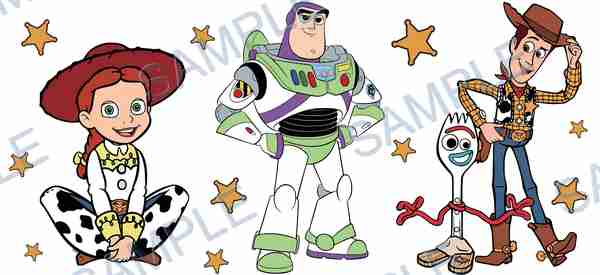 woody, buzz lightyear, jessie, forky, disney Cup Wrap design W-14768