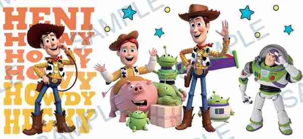 woody, jessie, buzz lightyear, alien, disney Cup Wrap design W-14795