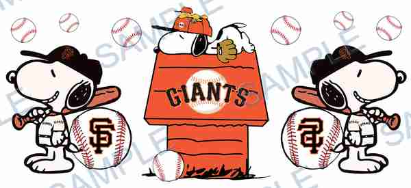 snoopy, giants, mlb, peanuts, baseball Cup Wrap design W-15141
