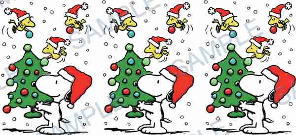 snoopy, woodstock, peanuts, christmas tree, ornaments Cup Wrap design W-15192