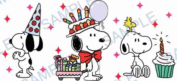 snoopy, woodstock, peanuts, dog, birthday cake Cup Wrap design W-15222