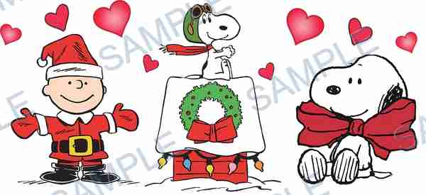 charlie brown, snoopy, peanuts, santa hat, christmas wreath Cup Wrap design W-15234