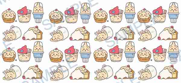 bunny, cupcake, cake, drink, strawberry Cup Wrap design W-15369