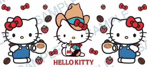 hello kitty, sanrio, coffee, strawberry, coffee bean Cup Wrap design W-15430