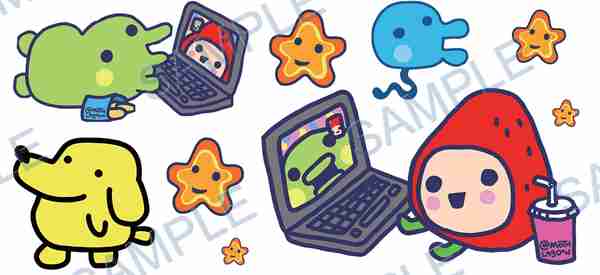 dog, laptop, strawberry, drink, starfish Cup Wrap design W-15617