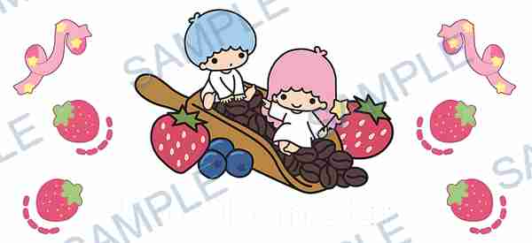 little twin stars, sanrio, coffee beans, strawberry, blueberry Cup Wrap design W-15804