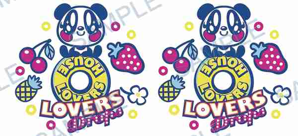 panda, cherries, strawberry, pineapple, flower Cup Wrap design W-15861