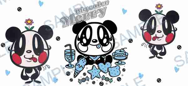 panda, flower, drink, ice cream cone, cake Cup Wrap design W-15862