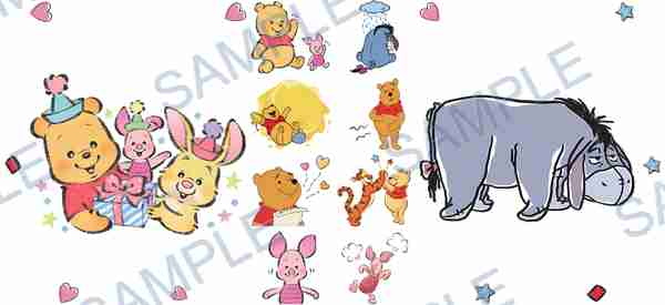 winnie the pooh, piglet, tigger, eeyore, rabbit Cup Wrap design W-15951