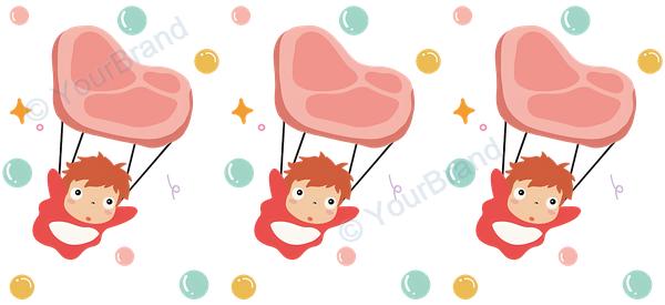ポニョ, ponyo, studio ghibli Cup Wrap design W-17874